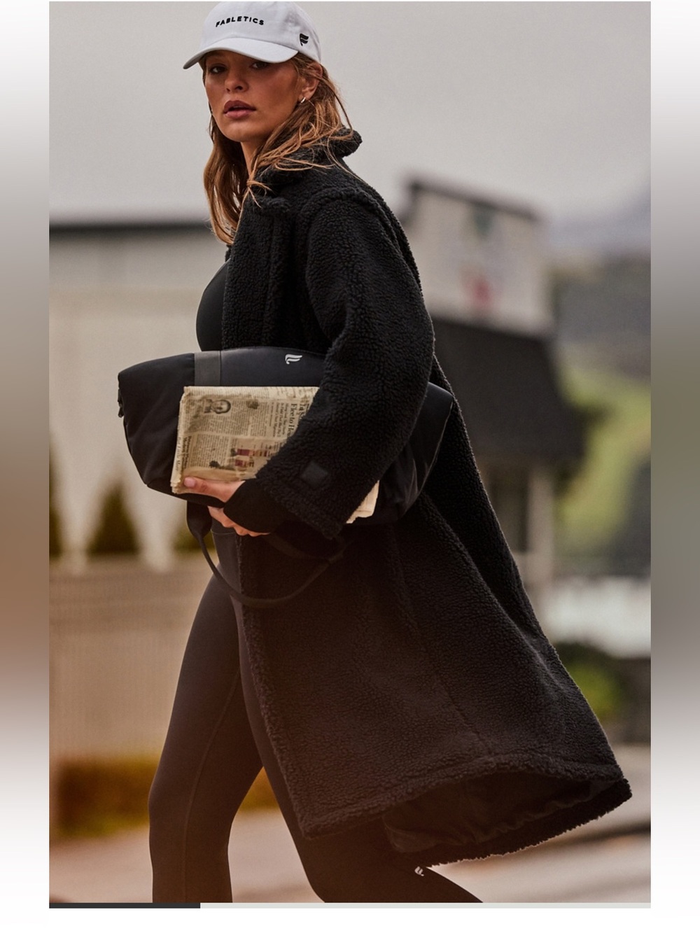 Fabletics Teddy Long Coat- XXL black